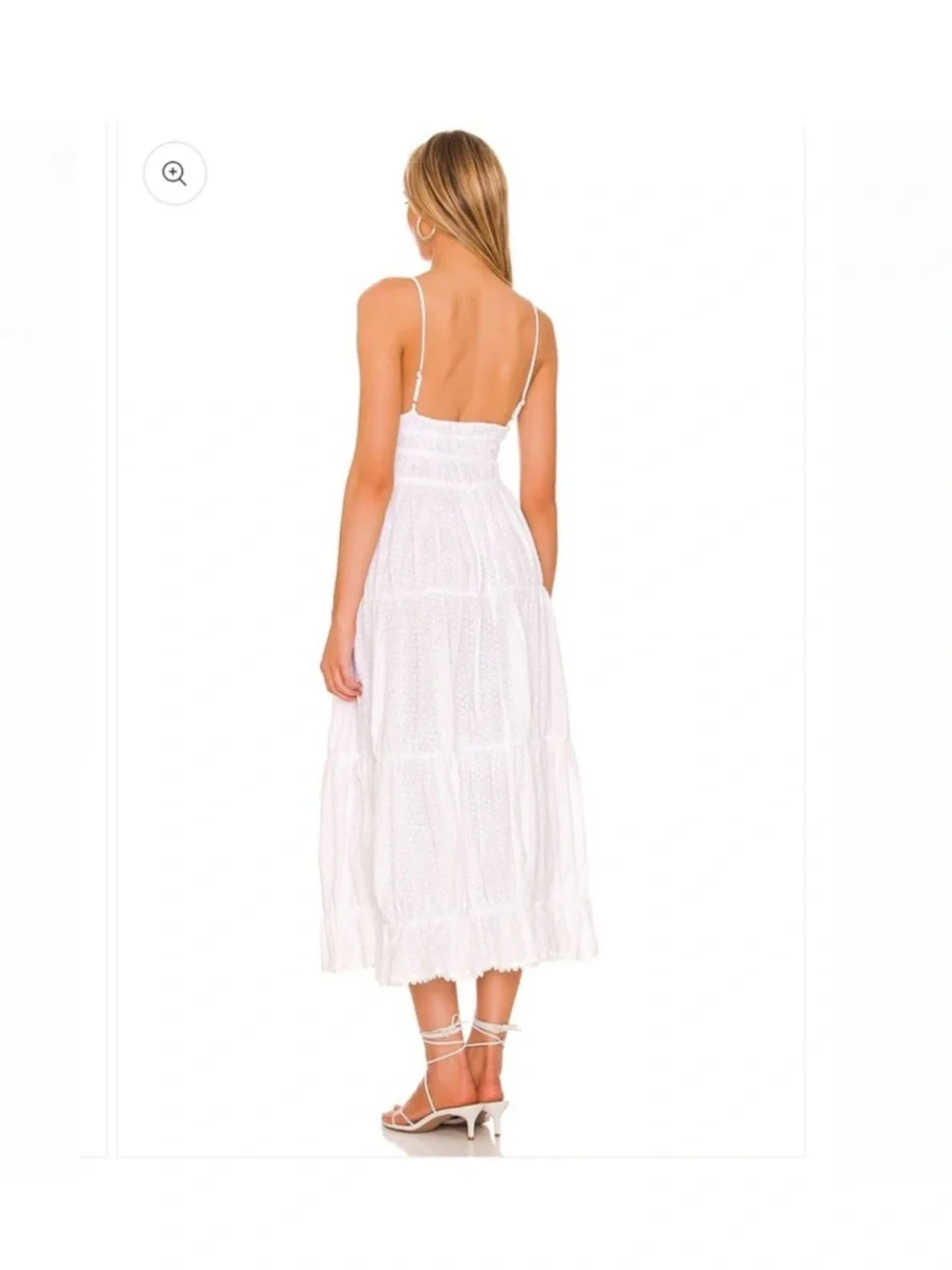 Tularosa White Tiered Maxi Dress with Spaghetti Straps - Picture 6 of 6